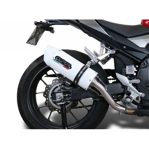 SLIP-ON EXHAUST GPR ALBUS EVO4 E4.H.244.1.ALBE4 WHITE GLOSSY INCLUDING REMOVABLE DB KILLER AND LINK PIPE