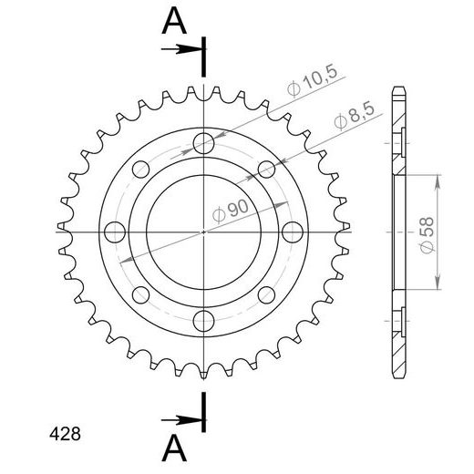 AIZMUGURĒJAIS ZOBRATS SUPERSPROX RFE-269:35-BLK MELNS/PELĒKS 35T, 428