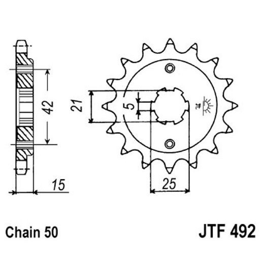 PRIEKŠĒJAIS ZOBRATS JT JTF 492-14 14T, 530