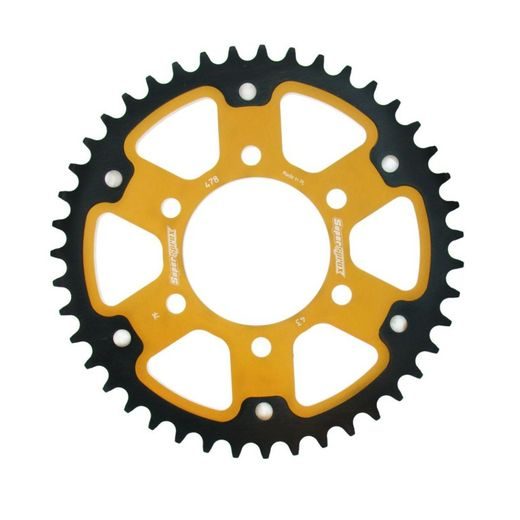 REAR SPROCKET SUPERSPROX STEALTH RST-478:43-GLD ZELTA 43T, 520