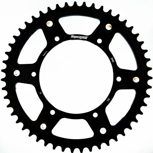 REAR SPROCKET SUPERSPROX STEALTH RST-245:51-BLK MELNS/PELĒKS 51T, 520