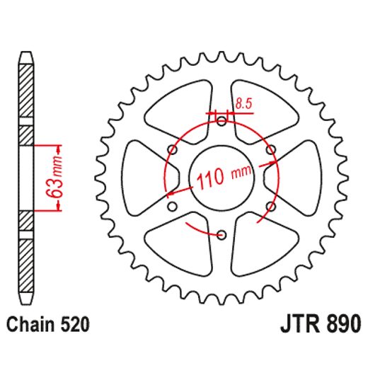 AIZMUGURĒJAIS ZOBRATS JT JTR 890-45 45T, 520