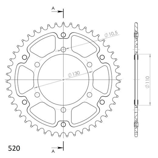 AIZMUGURĒJAIS ZOBRATS SUPERSPROX STEALTH RST-486:46-SLV SUDRABA 46T, 520