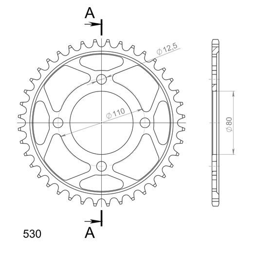AIZMUGURĒJAIS ZOBRATS SUPERSPROX RFE-284:40-BLK MELNS/PELĒKS 40T, 530