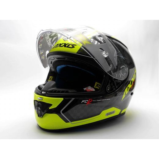 FULL FACE ĶIVERE AXXIS COBRA RAGE A3 SPĪDĪGS FLUO DZELTENS XXL