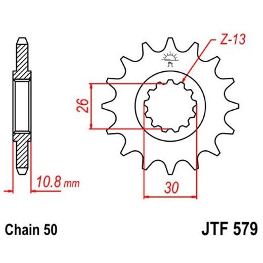 PRIEKŠĒJAIS ZOBRATS JT JTF 579-14 14T, 530