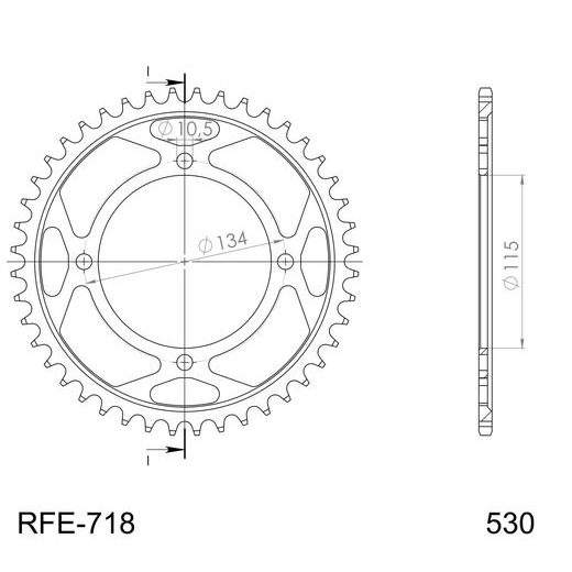 AIZMUGURĒJAIS ZOBRATS SUPERSPROX RFE-718:46-BLK MELNS/PELĒKS 46T, 530