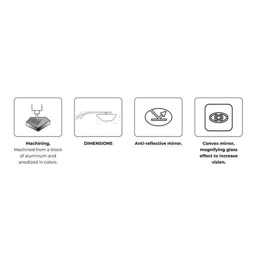 ATPAKAĻSKATA SPOGULIS PUIG AILERON 21286N MELNS/PELĒKS KREISAIS