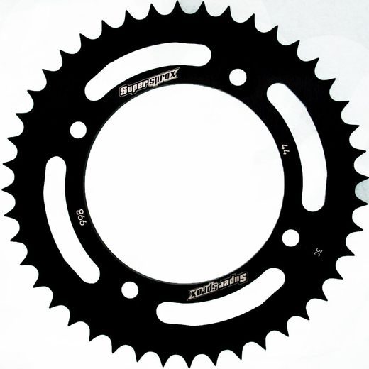 REAR ALU SPROCKET SUPERSPROX RAL-998:44-BLK MELNS/PELĒKS 44T, 428