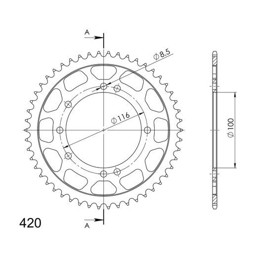 AIZMUGURĒJAIS ZOBRATS SUPERSPROX RFE-457:50-BLK MELNS/PELĒKS 50T, 420