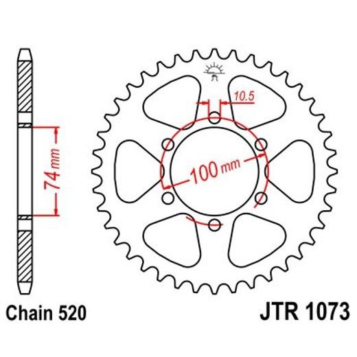 AIZMUGURĒJAIS ZOBRATS JT JTR 1073-46 46T, 520