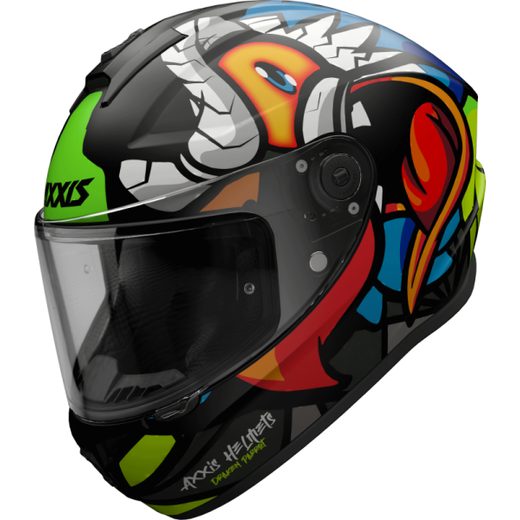 FULL FACE ĶIVERE AXXIS DRAKEN S PARROT MATT BLACK XS