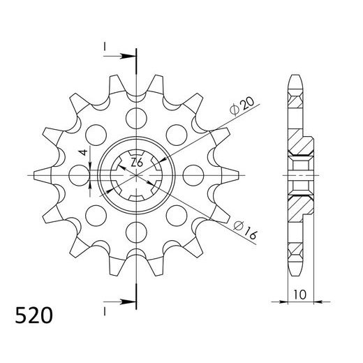 PRIEKŠĒJAIS ZOBRATS SUPERSPROX CST-411:13 13T, 520