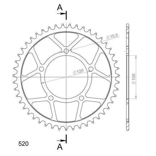 AIZMUGURĒJAIS ZOBRATS SUPERSPROX RFE-703:47-BLK MELNS/PELĒKS 47T, 520