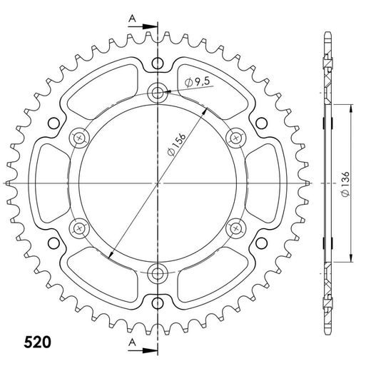 AIZMUGURĒJAIS ZOBRATS SUPERSPROX STEALTH RST-1514:50-GLD ZELTA 50T, 520