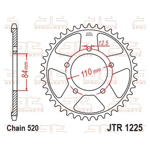 AIZMUGURĒJAIS ZOBRATS JT JTR 1225-41 41T, 520
