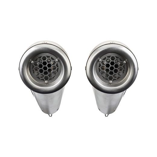 DUAL SLIP-ON EXHAUST GPR POWERCONE EVO HU.26.CAT.PCEV BRUSHED STAINLESS STEEL