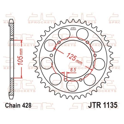 AIZMUGURĒJAIS ZOBRATS JT JTR 1135-69 69T, 428