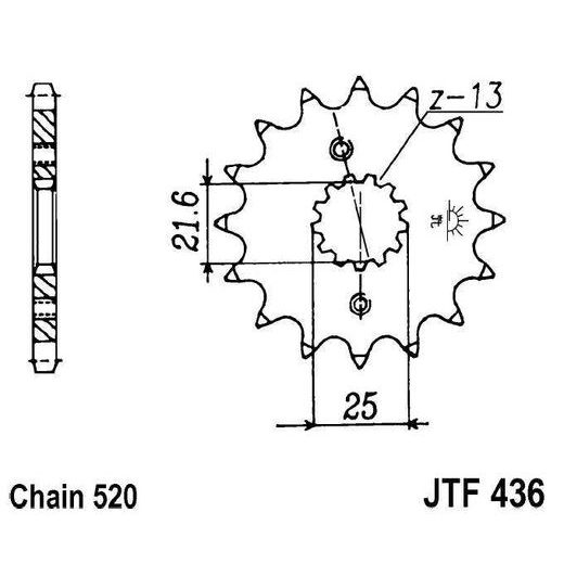 PRIEKŠĒJAIS ZOBRATS JT JTF 436-14 14T, 520