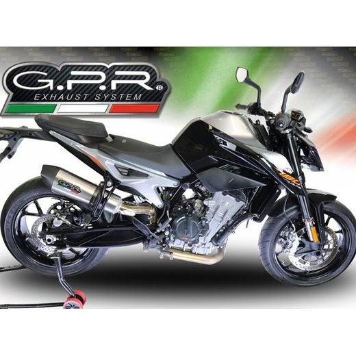 SLIP-ON EXHAUST GPR NEW GRAND PRIX EVO TITANIUM E4.KTM.94.GPAN.TO BRUSHED TITANIUM INCLUDING REMOVABLE DB KILLER AND LINK PIPE