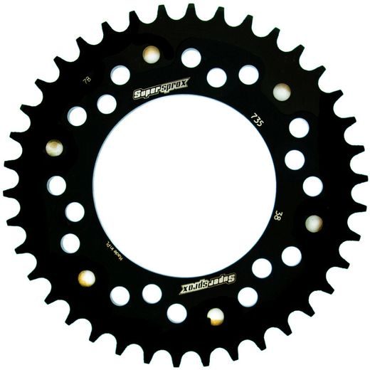 REAR SPROCKET SUPERSPROX STEALTH RST-735:38-BLK MELNS/PELĒKS 38T, 520