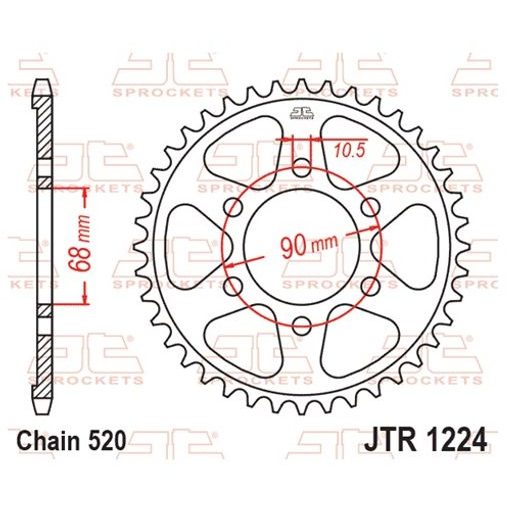 ĶĒDES KOMPLEKTS EK - MELNS CHAIN 520 SRX, X-RING (X, NX, QX, XS), CHK FRONT SPROCKET JT, CHK REAR SPROCKET JT PRIEKŠ HONDA CB 300 R 2019-2025