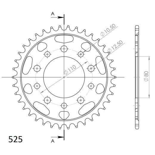 AIZMUGURĒJAIS ZOBRATS SUPERSPROX RFE-1332:38-BLK MELNS/PELĒKS 38T, 525
