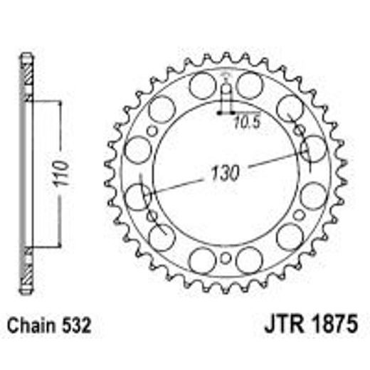 AIZMUGURĒJAIS ZOBRATS JT JTR 1875-48 48T, 532