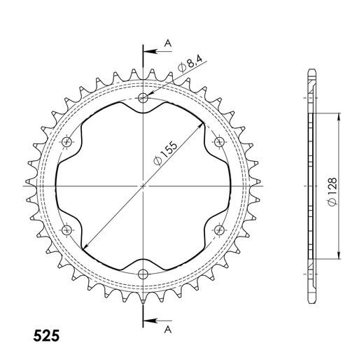 AIZMUGURĒJAIS ZOBRATS SUPERSPROX RFE-613:39-BLK MELNS/PELĒKS 39T, 525