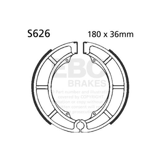 BREMŽU LOKU KOMPLEKTS EBC S626 INCLUDING SPRINGS