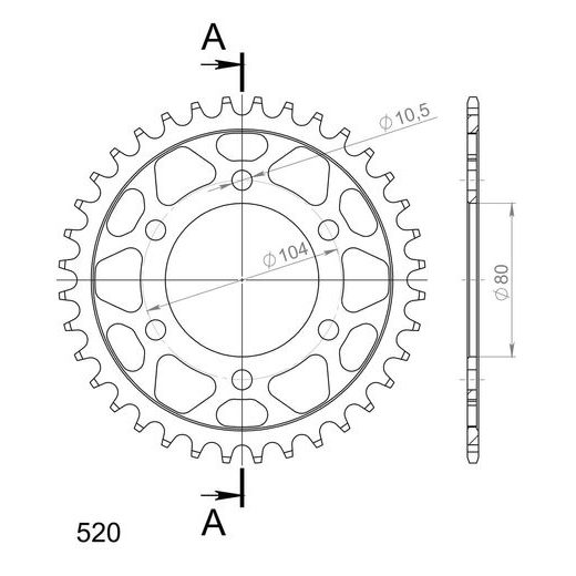 AIZMUGURĒJAIS ZOBRATS SUPERSPROX RFE-478:36-BLK MELNS/PELĒKS 36T, 520