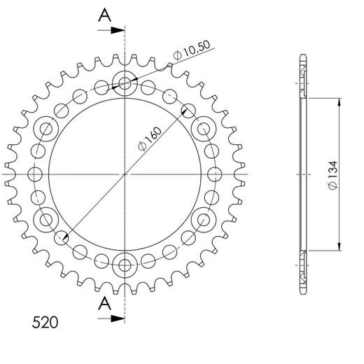 AIZMUGURĒJAIS ALU ĶĒDES ZOBRATS SUPERSPROX RAL-1308:40-BLU ZILS 40T, 520
