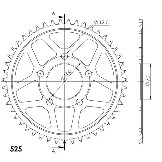 AIZMUGURĒJAIS ZOBRATS SUPERSPROX RFE-727:47-BLK MELNS/PELĒKS 47T, 525