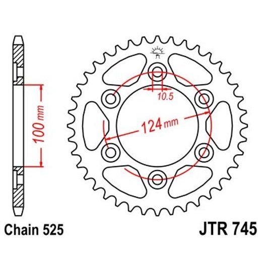 AIZMUGURĒJAIS ZOBRATS JT JTR 745-37 37T, 525