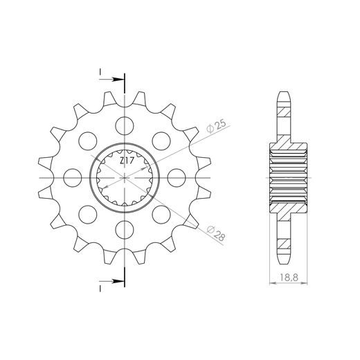 PRIEKŠĒJAIS ZOBRATS SUPERSPROX CST-704:17 17T, 525