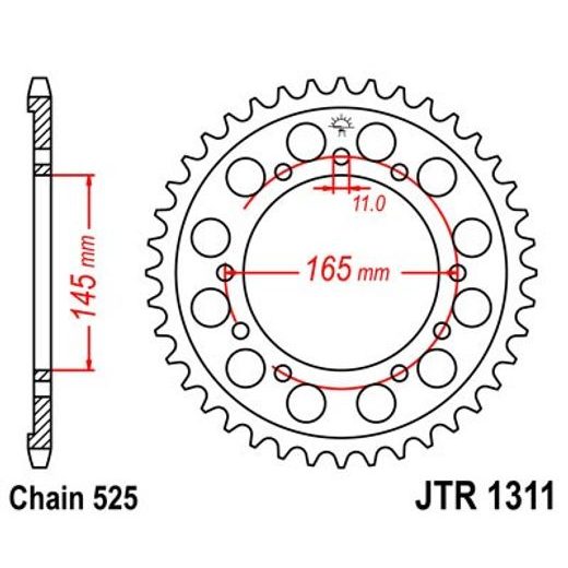 AIZMUGURĒJAIS ZOBRATS JT JTR 1311-44 44T, 525