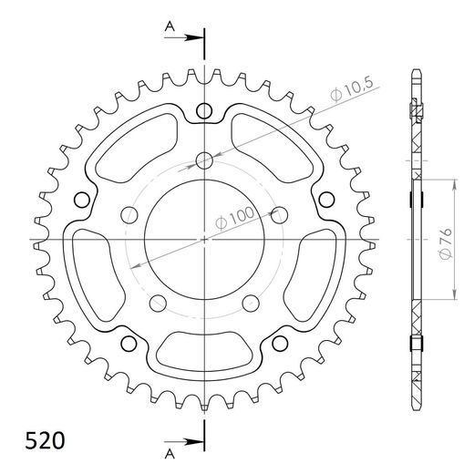 AIZMUGURĒJAIS ZOBRATS SUPERSPROX STEALTH RST-727:42-GLD ZELTA 42T, 525