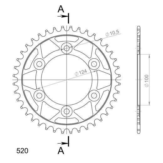 AIZMUGURĒJAIS ZOBRATS SUPERSPROX RFE-735:40-BLK MELNS/PELĒKS 40T, 520