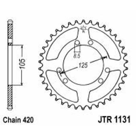 AIZMUGURĒJAIS ZOBRATS JT JTR 1131-53 53T, 420