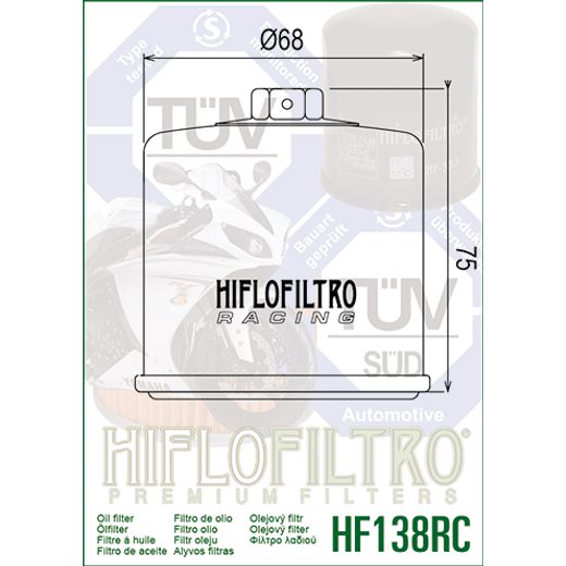 EĻĻAS FILTRS HIFLOFILTRO HF138RC RACING