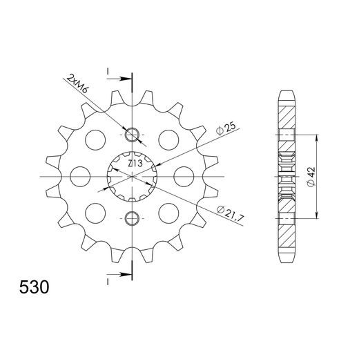 PRIEKŠĒJAIS ZOBRATS SUPERSPROX CST-513:18 18T, 530