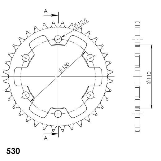 AIZMUGURĒJAIS ZOBRATS SUPERSPROX RFE-1420:36-BLK MELNS/PELĒKS 36T, 530