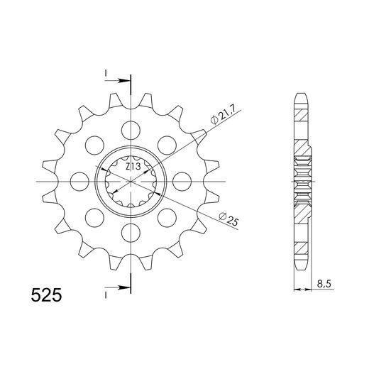 PRIEKŠĒJAIS ZOBRATS SUPERSPROX CST-1537:16 16T, 525