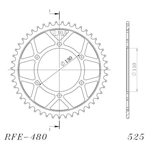 AIZMUGURĒJAIS ZOBRATS SUPERSPROX RFE-480:45-BLK MELNS/PELĒKS 45T, 525