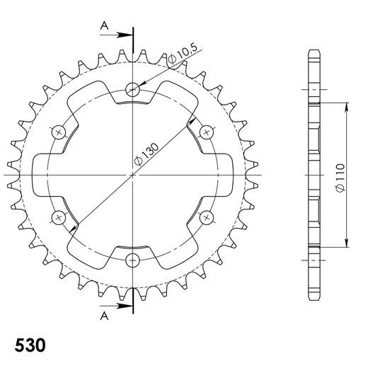 AIZMUGURĒJAIS ZOBRATS SUPERSPROX RFE-1421:36-BLK MELNS/PELĒKS 36T, 530