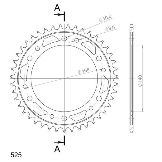 AIZMUGURĒJAIS ZOBRATS SUPERSPROX RFE-6:43-BLK MELNS/PELĒKS 43T, 525
