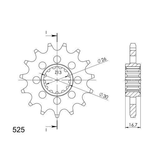 PRIEKŠĒJAIS ZOBRATS SUPERSPROX CST-1370:15 15T, 525