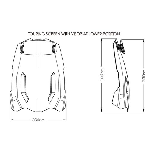 VĒJSTIKLS PUIG TOURING WITH VISOR 20376H TUMŠS