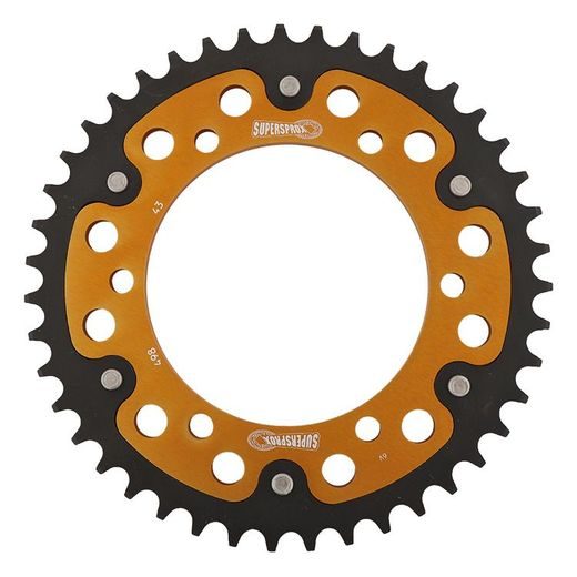 REAR SPROCKET SUPERSPROX STEALTH RST-498:43-GLD ZELTA 43T, 525