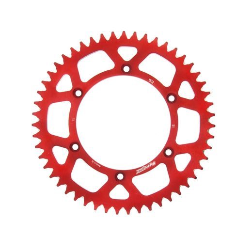 REAR ALU SPROCKET SUPERSPROX RAL-1512:51-RED SARKANS 51T, 520